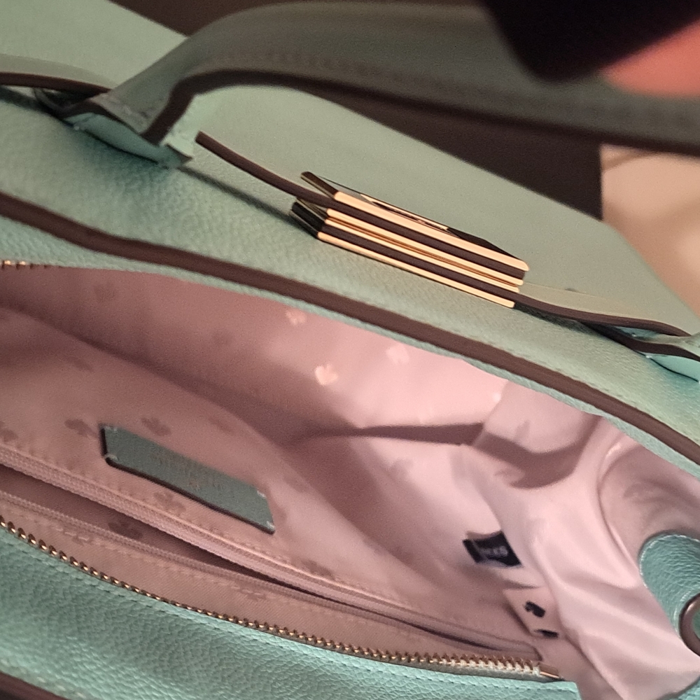 Kate Spade Mint Green Handbag with nwot bag charm&Nwot dust bag. - Picture 6 of 9